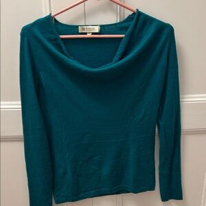 Luxurious Teal Cowl Neck Sweater
